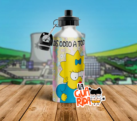Botella Cantimplora Doble Pico Los simpsons Maggie Los Odio A Todos