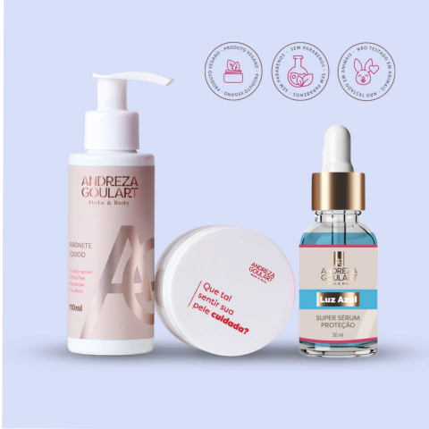 KIT SKINCARE | Sabonete Líquido + Hidratante + Sérum 10+ • Andreza Goulart - comprar online