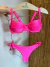 Biquíni Meia Taça Iza Pink canelado + Calcinha Laço