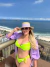 Biquíni Meia Taça Iza Amarelo Neon canelado + Calcinha Laço