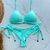 Biquíni Cortininha Verde Agua+ Calcinha Laço - Mineiroca Beach Wear