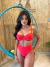 Biquíni Meia Taça Iza Vermelho + Hot Pant Faixa