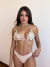 Biquíni Cortininha com Búzios Nude Calcinha Asa Delta - comprar online
