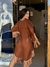 Saída de Praia Kimono Com Franja Marrom - Mineiroca Beach Wear