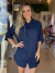 Saída de Praia Chemise Azul Marinho na internet