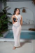 Saída de Praia Vestido Zahra em Tricôt Bordado Off White - comprar online