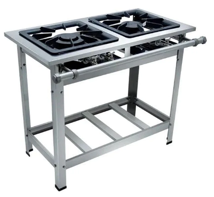 Fogão Industrial 2 Bocas 30x30 Luxo P7 QS/QD Cristalaço