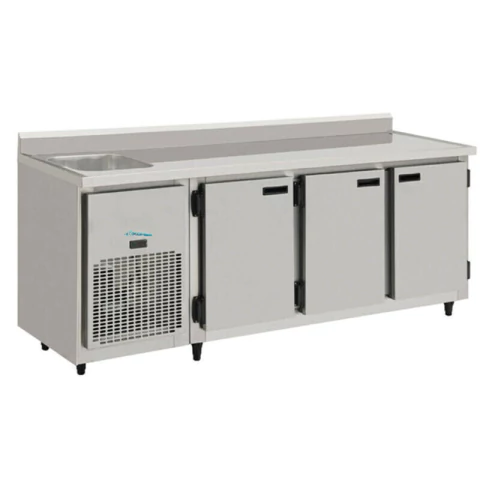 Balcão Encosto Refrig Total Inox Pia Esq KBSP-200DIIP Kofisa