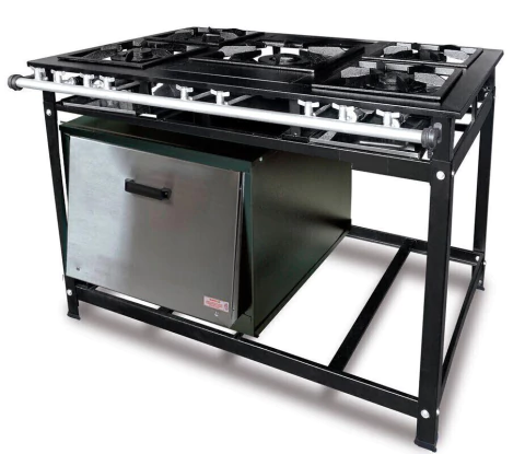 Fogão Industrial 5 Bocas 30X40 P7 com Forno 87L Standard BP Cristalaço