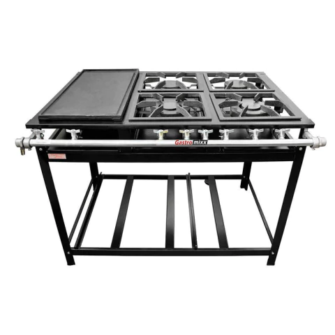 Fogão Industrial 4 Bocas 30X30 com Chapa Gastromixx