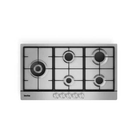 Cooktop a Gás 5 Bocas 90cm Inox Invita Bivolt