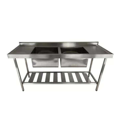 Pia Industrial Aço Inox 180x60 Cuba Dupla Gastromixx