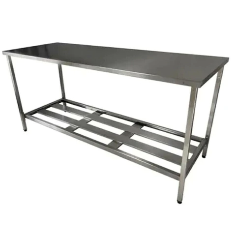 Mesa Aço Inox 1 Prateleira Fenestradas 270x60x90cm Gastromixx