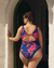 Enteriza Sand (print azul) - tienda online