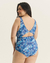 Enteriza Sand (print azul hojas) - comprar online