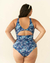 Enteriza Sand (print azul hojas) - Arena Blanca