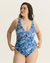 Enteriza Sand (print azul hojas) - tienda online