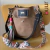 Oval Habano correas cortas negras y strap 25 - llavero plumero - comprar online