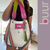 Oval Tiza manijas reversibles fucsias y verde con strap arcoiris - llavero plumero - comprar online