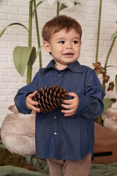 CAMISA MANGA LARGA DENIM NIÑO