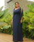 Vestido Longo Um Ombro Só com Manga Fluida
