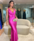 Vestido Acetinado Sereia Torcido Na Cintura - loja online