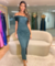 Vestido Longuete Ombro só Drapeado - comprar online