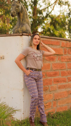 Bombacha Feminina Entrelinhas Xadrez- Lavanda