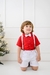 Conjunto Infantil Camisa Vermelha + Gravata + Bermuda Branca e Suspensório - comprar online