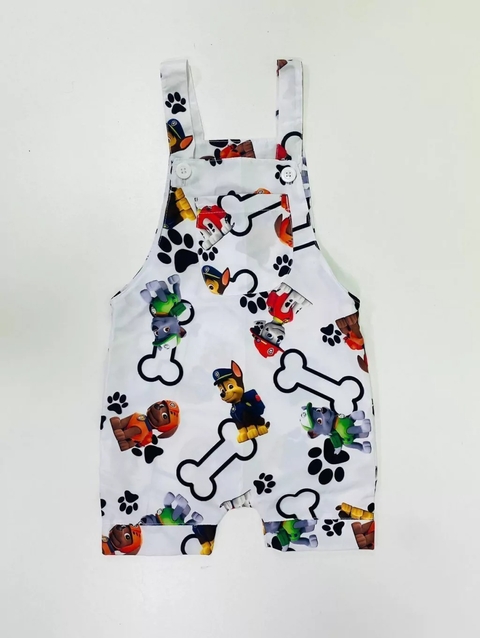 Jardineira Patrulha Canina Branco Infantil