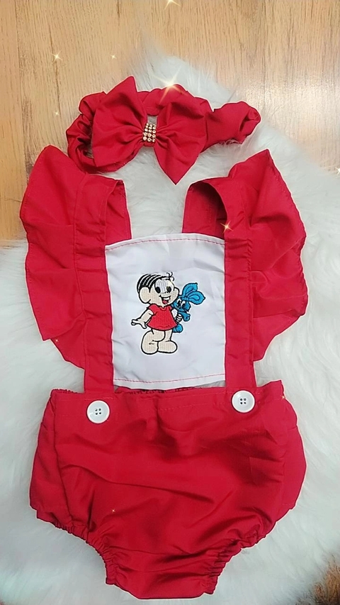 Romper Turma da Mônica bordado