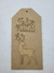 Tag 30x15x6mm Com Apliques Rena e Feliz Natal
