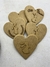 Penca de Corações 12x12 em mdf com apliques de Coelhos (5un)