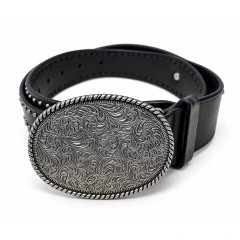 Cinto Pu Mujer Tachas Y Chapon Con Hebilla Metal Eco Cuero - comprar online