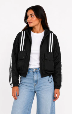 Campera Rompeviento Mujer Microfibra Capucha Corta Casual - comprar online