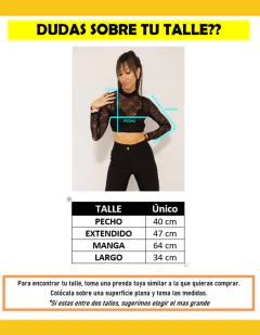 Remera Top Mujer Encaje Manga Larga Transparencia Moda - comprar online