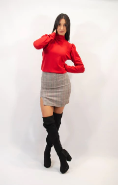 Pollera Mujer Bengalina Larga Tajo Elastizada Estampada Moda - NOU INDUMENTARIA