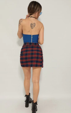 Corset Crop Top Mujer Dama Bengalina Strapless Cierre Moda - comprar online