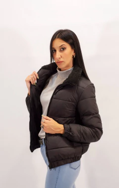 Campera Puffer Mujer Con Piel Impermeable Corta Abrigo Moda - NOU INDUMENTARIA