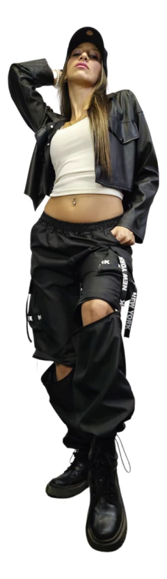 Pantalon Parachute Desmontable Bermuda Cargo Jogger Oversize