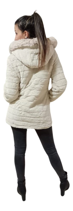 Campera Tapado Reversible Parka Mujer Gabardina Plush Larga
