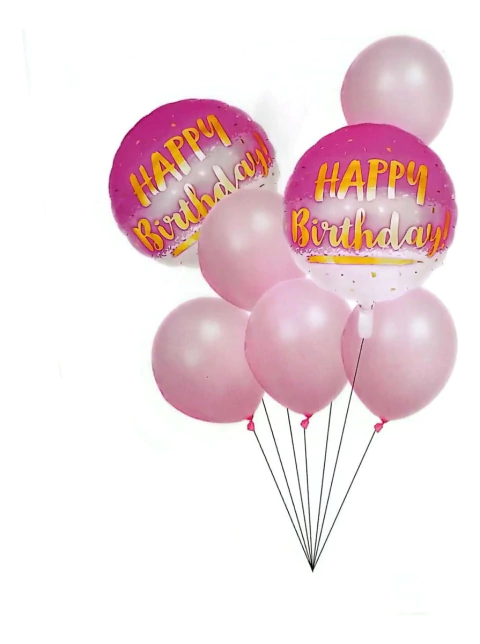 Globos Combo Set X 7 Piezas Metalizado Glitter Cumpleaños