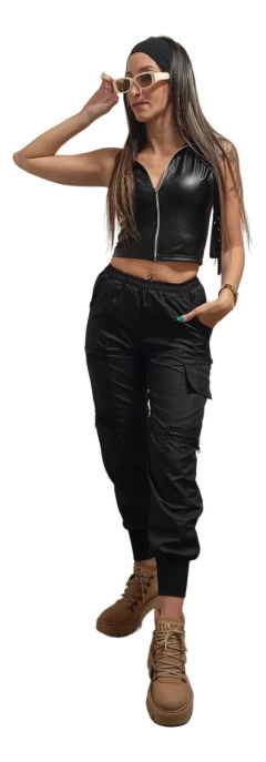 Pantalon Jogger Con Cadena Y Tirador Microfibra Babucha en internet