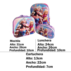 Mochila Jardin Combo Lunchera Cartuchera 3d Infantil Escolar - comprar online