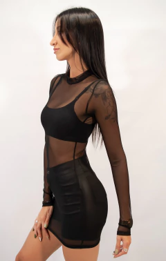 Vestido Mujer Transparente Corto Elastizado Dama Moda Noche en internet