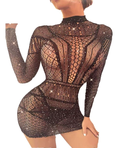 Body Mujer Lenceria Erotica Hot Sexy Transparente Red Strass - comprar online