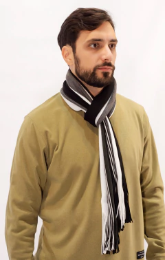 Bufanda Lisa Abrigada Con Flecos Invierno Premium Unisex - NOU INDUMENTARIA