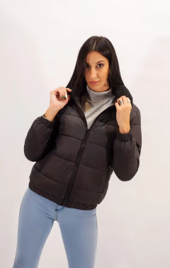 Campera Puffer Mujer Con Piel Impermeable Corta Abrigo Moda - tienda online