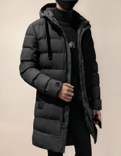 Campera Hombre Inflada Parka Larga Abrigada Invierno Capucha