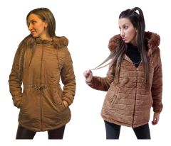 Campera Tapado Reversible Parka Mujer Gabardina Plush Larga - NOU INDUMENTARIA
